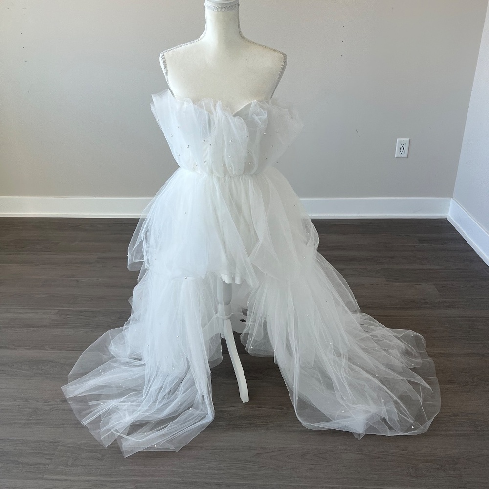 Untamed Petals High/low Pearl Embellished gown - Picture 4 of 8
